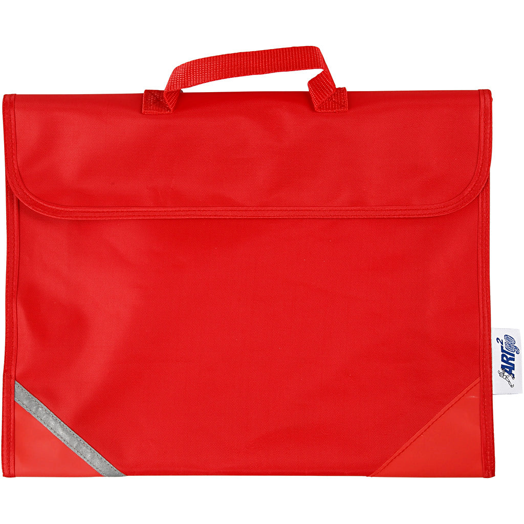 School bag, d: 9 cm, size 36x29 cm, red, 1 piece