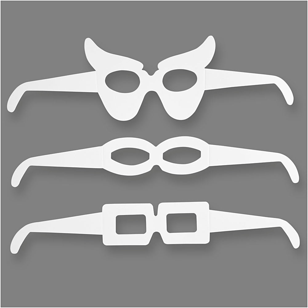Creativ company glasses, h: 4.5-10 cm, l: 32 cm, 230 gr, white, 16 pieces 1 box