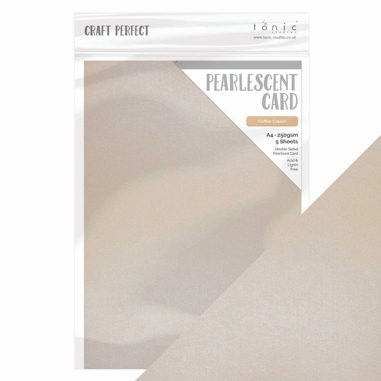 Craft perfect by tonic studios craft perfect • pearlescent card a4 250g coffee cream 5pcs