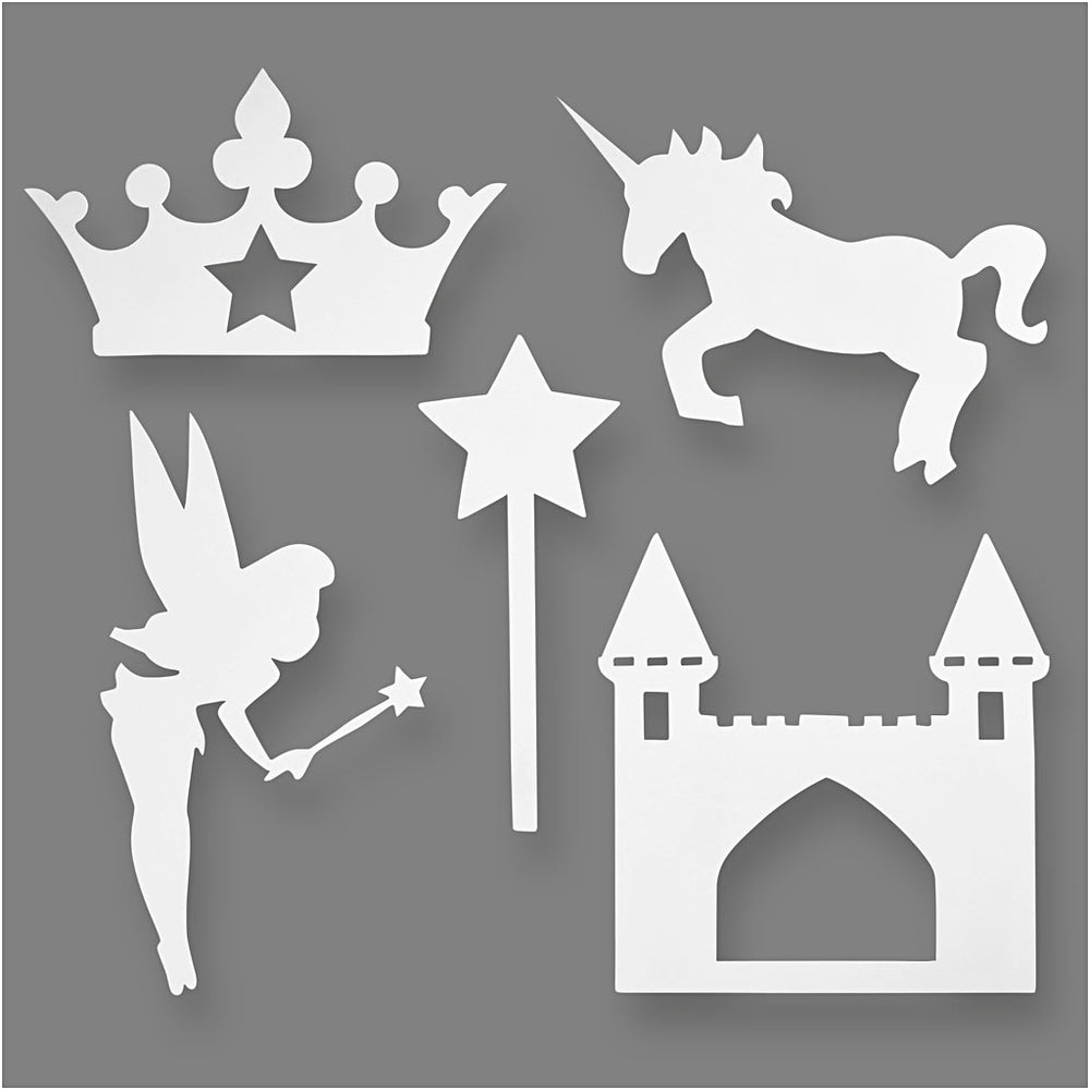 Creativ company fairy tale, h: 13,5-27,5 cm, w: 9,5-25 cm, 230 gr, white, 16 pieces 1 box