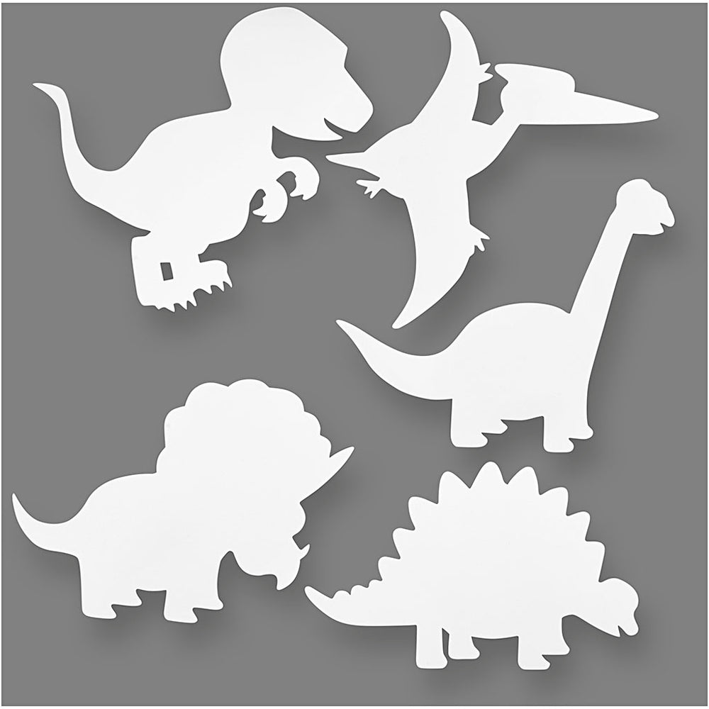 Creativ company dinosaurs, h: 15-22 cm, w: 24-25 cm, 230 gr, white, 16 pieces 1 box