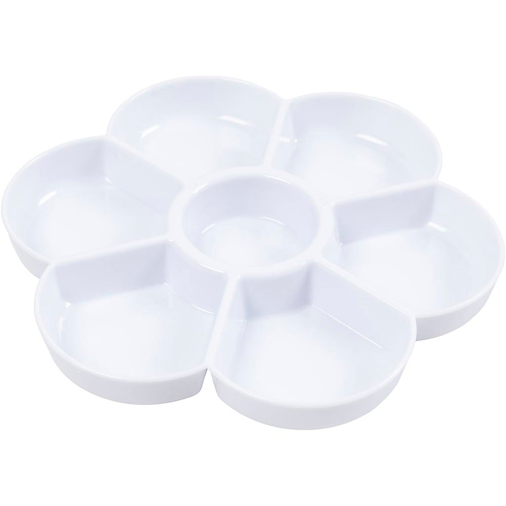 Creativ company palette in flower shape, d 17.5 cm, white, 1 piece