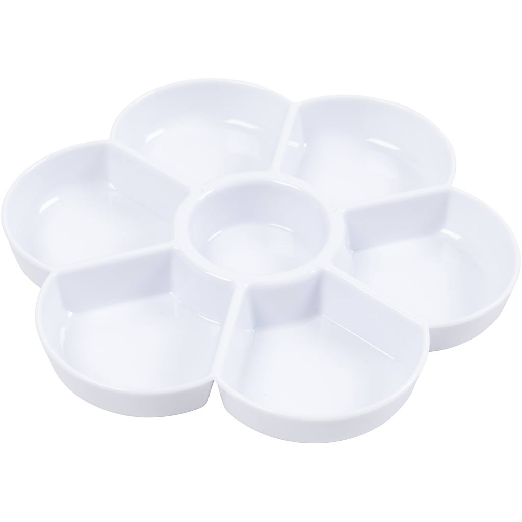 Creativ company palette in flower shape, d 17.5 cm, white, 1 piece