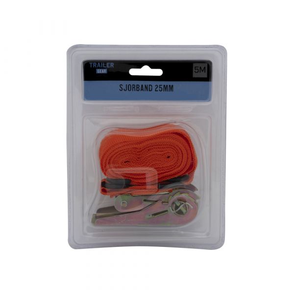 Trailergear TRAILERGEAR Lashing strap 25 mm, 5 m. + hooks