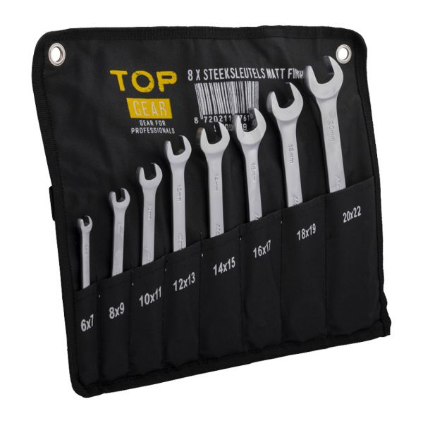 Topgear TOPGEAR 8 x Open-end wrenches matt finish