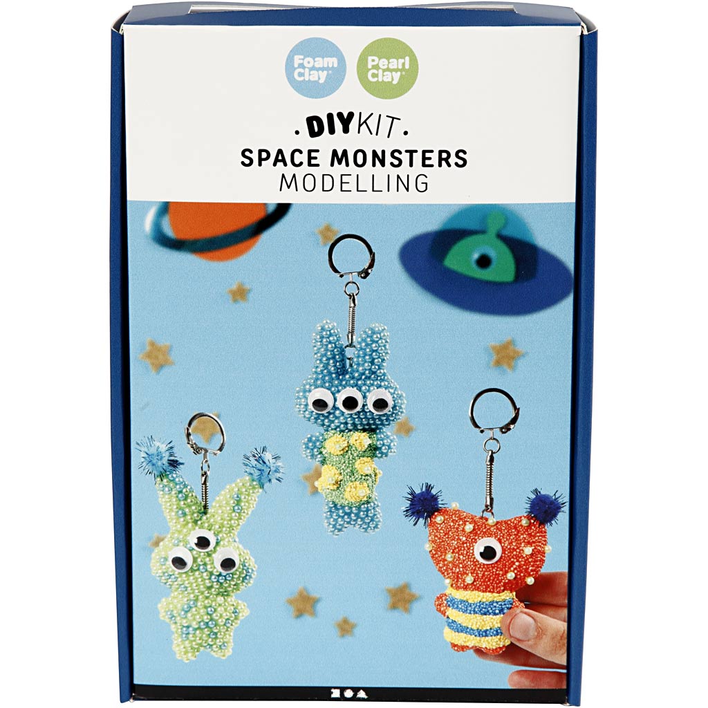 Pearl clay space monsters, 1 set