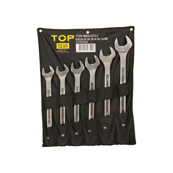 Topgear TOPGEAR Open-end ring spanners, 6 pieces, 34-50 mm.