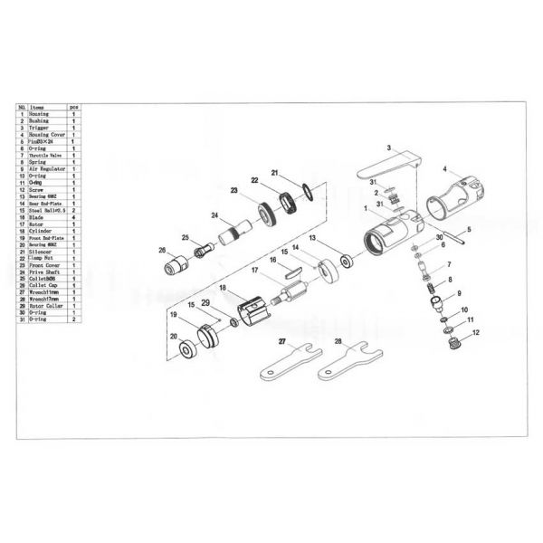 grinder dísle aeroibrithe