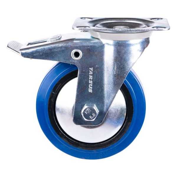Tarsus zwenkwiel + rem 125 mm. blå
