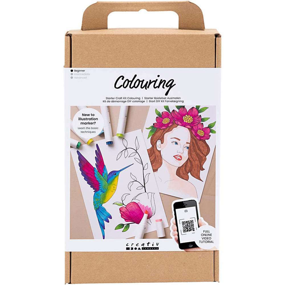 Creativ company starter hobbyset inkleuren, tekenstift, 1 doos