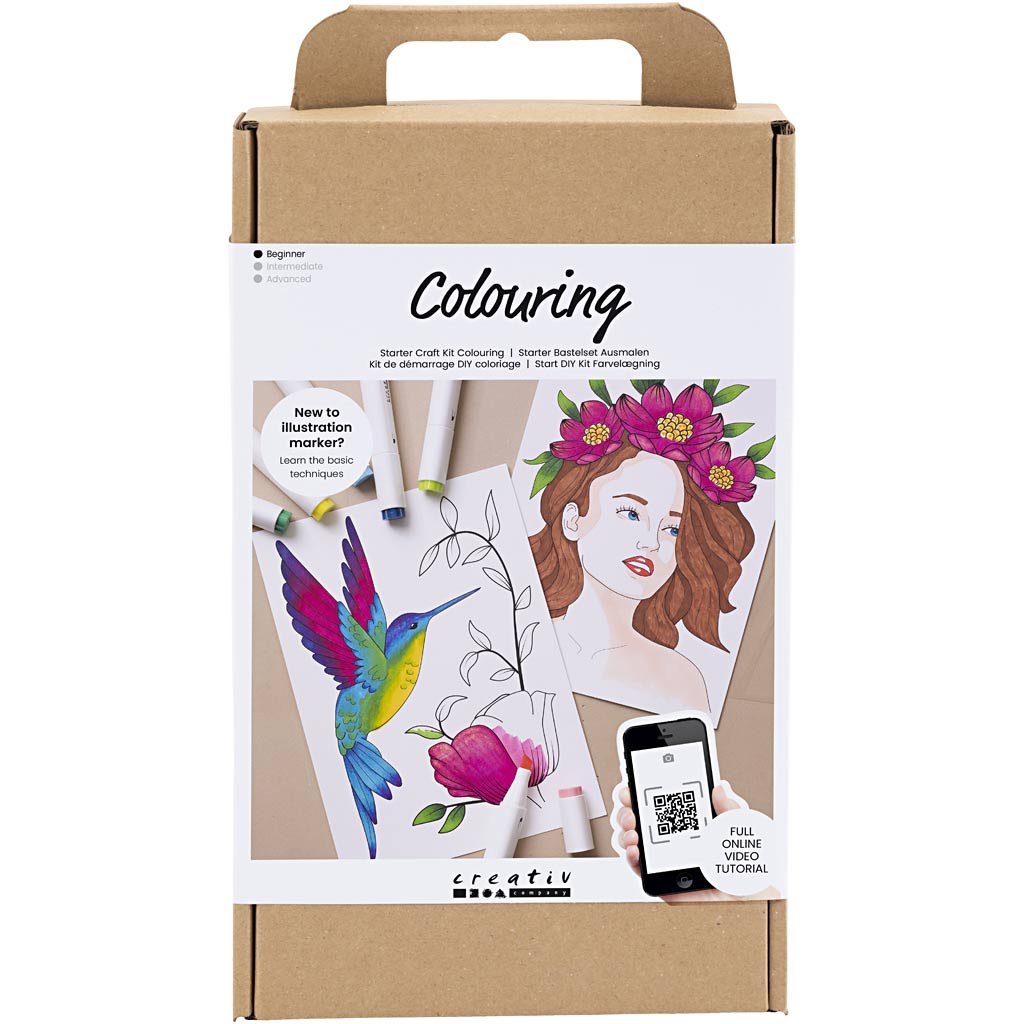 Creativ company starter hobbyset inkleuren, tekenstift, 1 doos