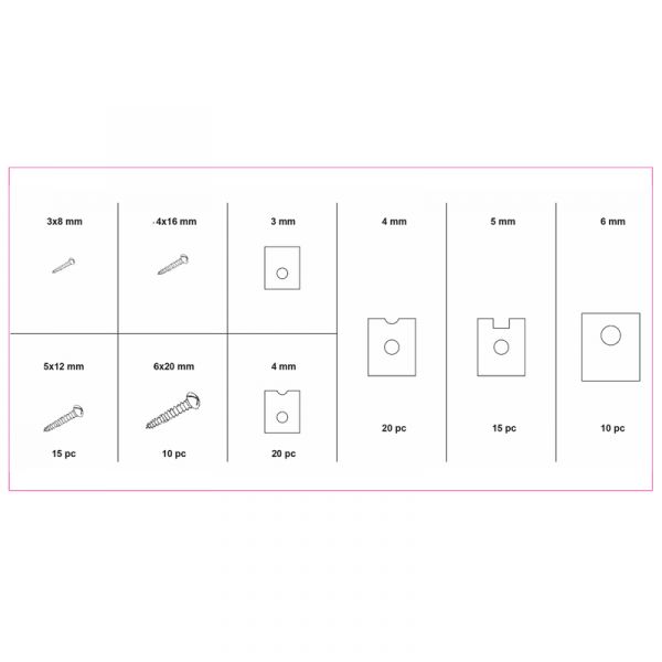 TOPGEAR PLATE NUT SCUS ASS. 170 stykke.