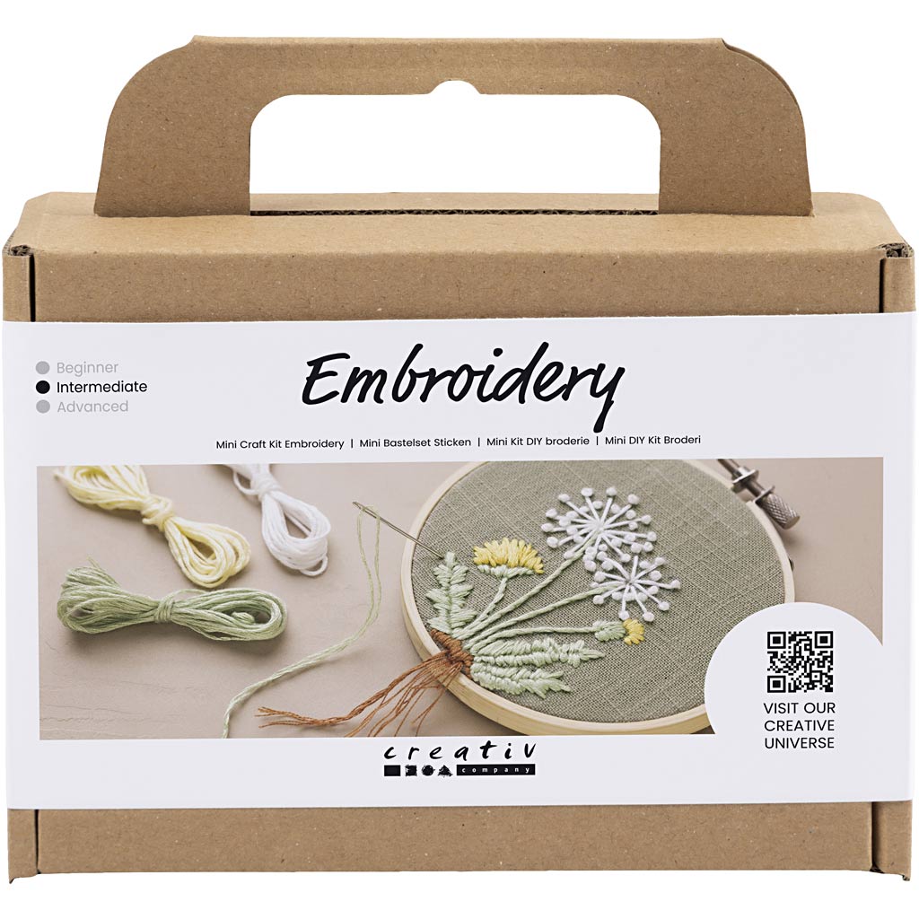 Creativ company mini hobby set embroidery, embroidery frame, dusty green, 1 box