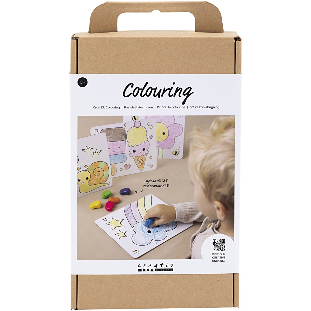 Creativ company hobbyset inkleuren, tekenbord, standaardkleuren, 1 doos