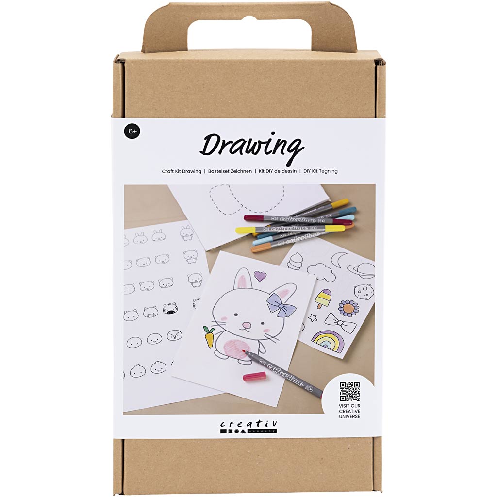 Creativ company hobby set drawing, mixed figures, pastel colors, 1 box