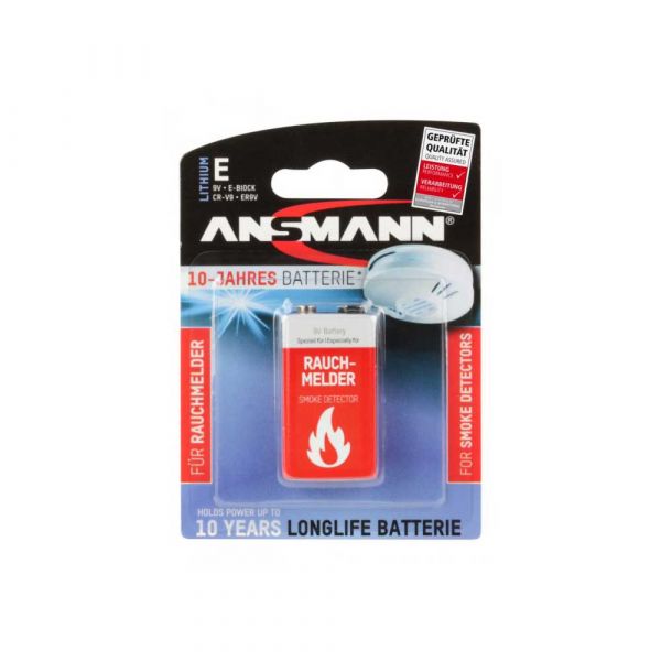 Rookmelder 10 jaar lithium batterij 9 volt.