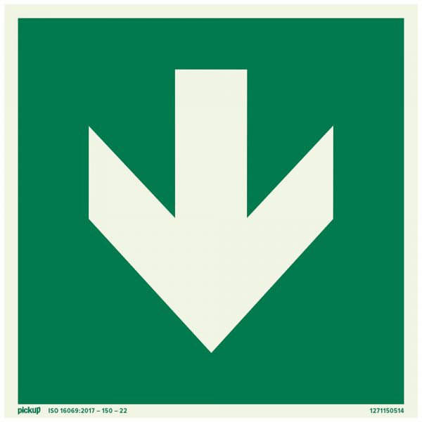 Bord richtingspijl (groen)ftlm - 150x150 mm zelfklevend.