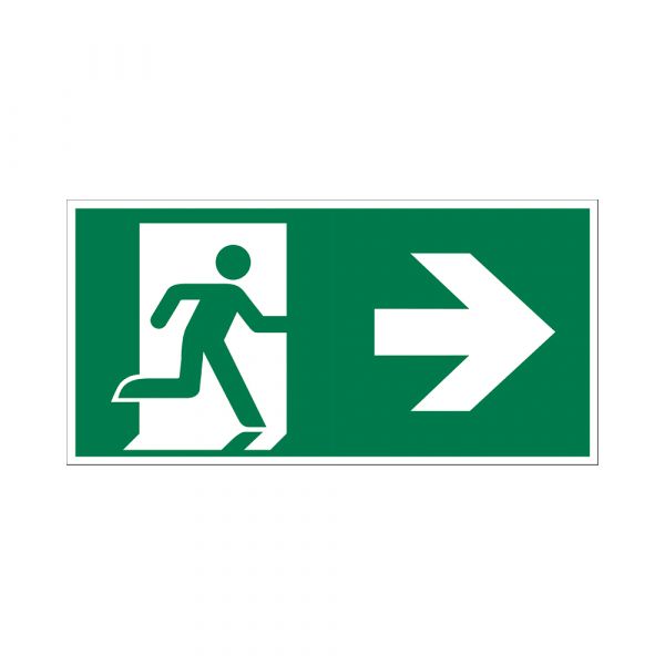 Sortie d'urgence de la plaque à droite - 150x300 mm.