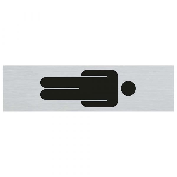 Placa de símbolo de hombres de Alulook de pie - 165x44 mm autoadhesivo.