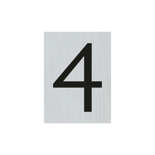 Plate alulook number 4 - 44x60 mm self-adhesive.