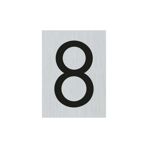 Plate ALULOOK Numero 8 - 44x60 mm autoadesivo.