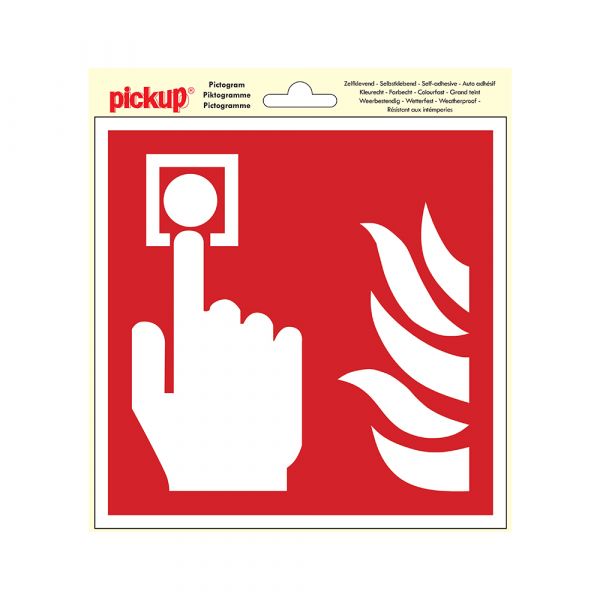 Fire detector location sticker - 200x200 mm.