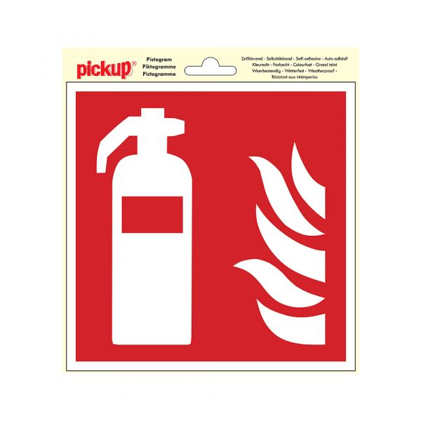 Fire extinguisher sticker - 200x200 mm.
