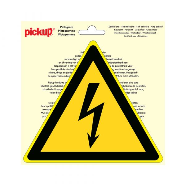 Hazardous electrical voltage sticker - 200 mm triangle.
