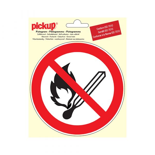Sticker Fire Open Fire interdit - 150 mm round.