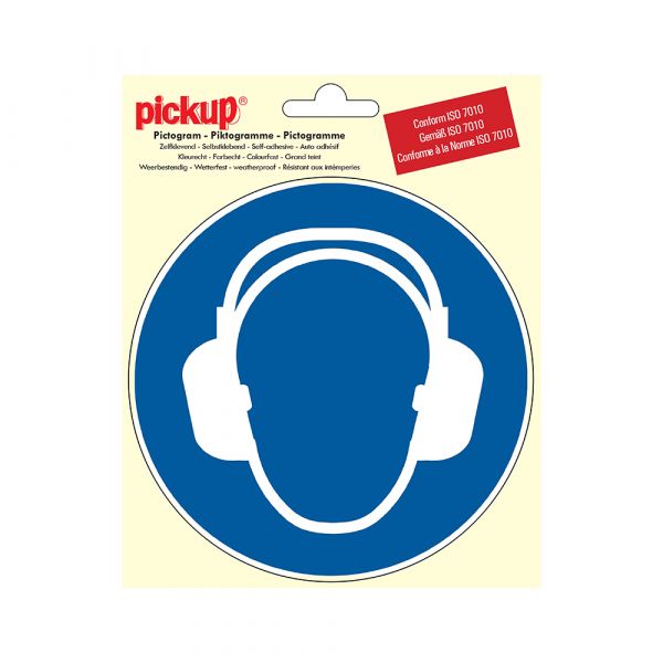 Sticker: Wear ear protection - 150 mm round.