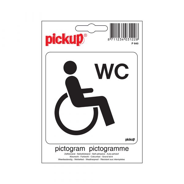 Disabled toilet sticker - 100x100 mm.