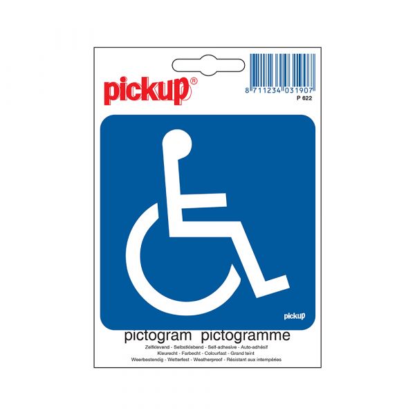 Wheelchair accessible sticker - 100x100 mm.