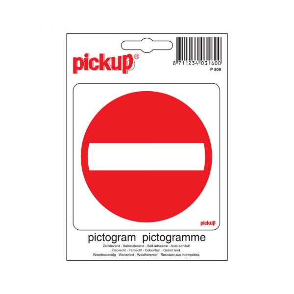 No entry sticker - 100x100 mm.