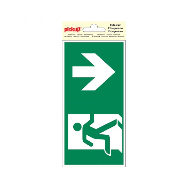 Pegatina Salida de emergencia Down - 100x200 mm.