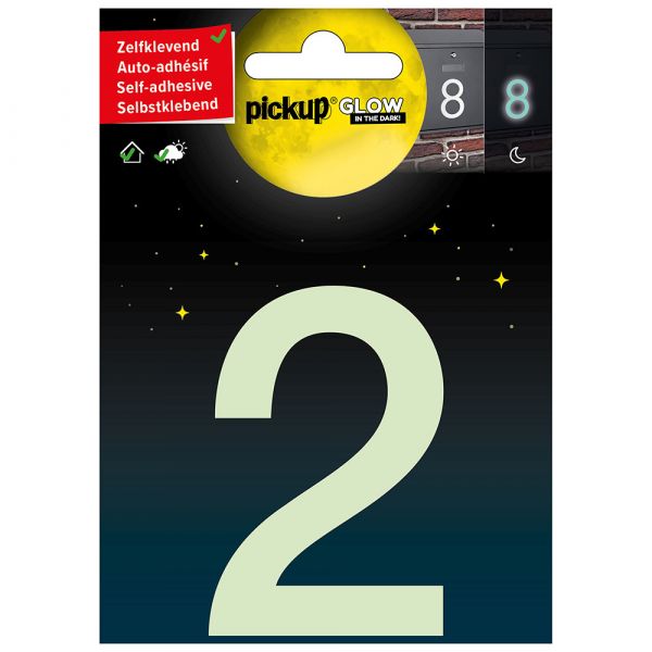 Glow in the dark nummer 2 - 75 mm zelfklevend.
