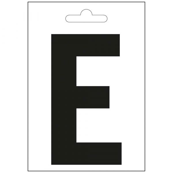Nautic letter e zwart 100 mm.