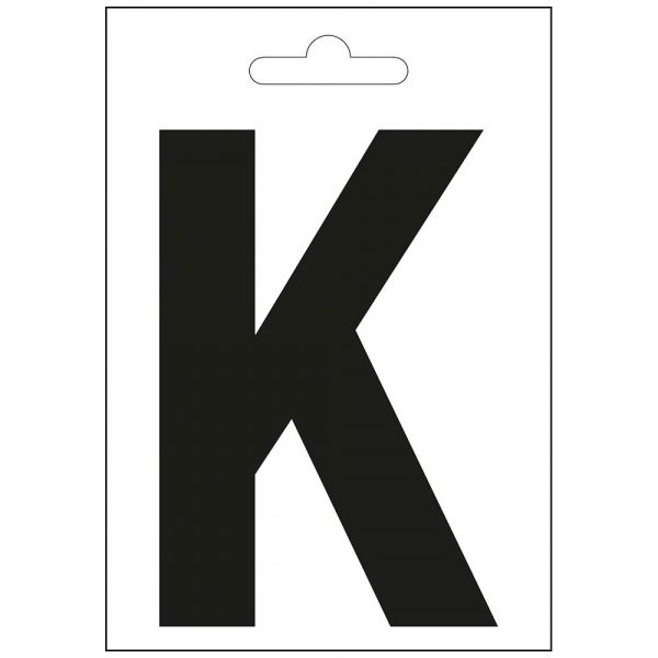 Nautic letter k zwart 100 mm.