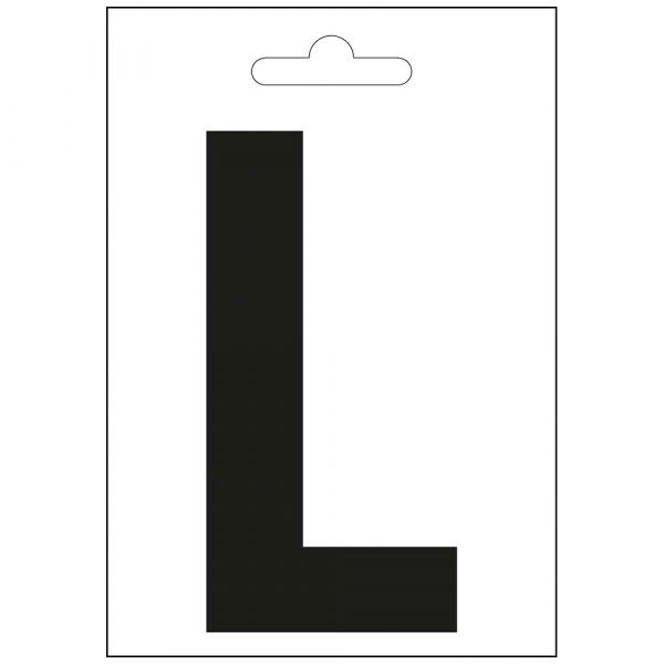 Nautic letter l zwart 100 mm.