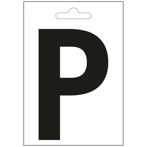 Nautic letter p zwart 100 mm.