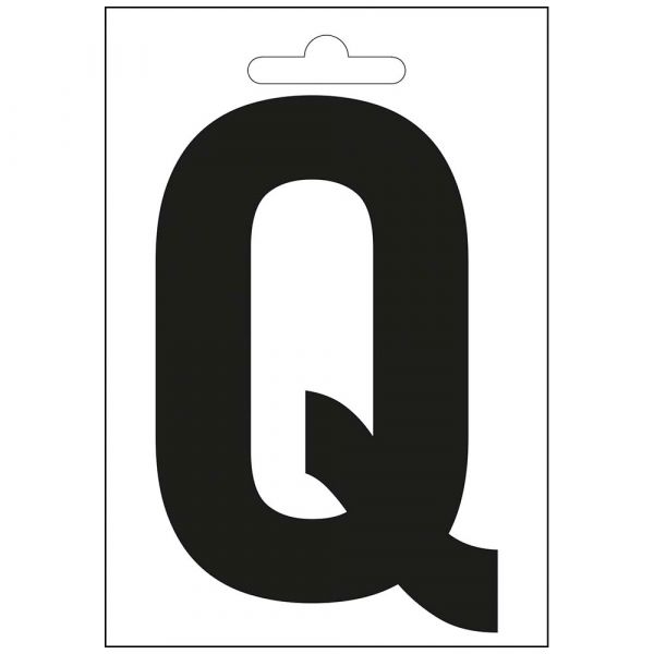 Nautic letter q zwart 100 mm.