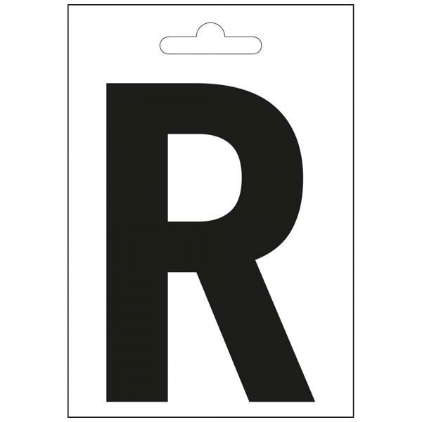 Nautic letter r zwart 100 mm.