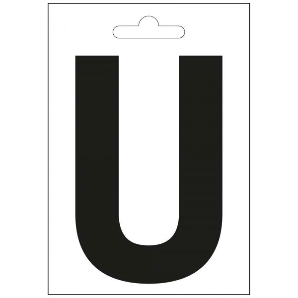 Nautic letter u zwart 100 mm.