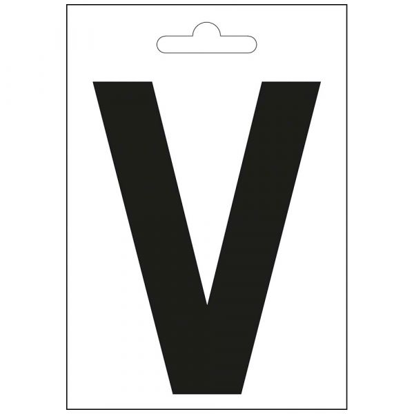 Nautic letter v zwart 100 mm.