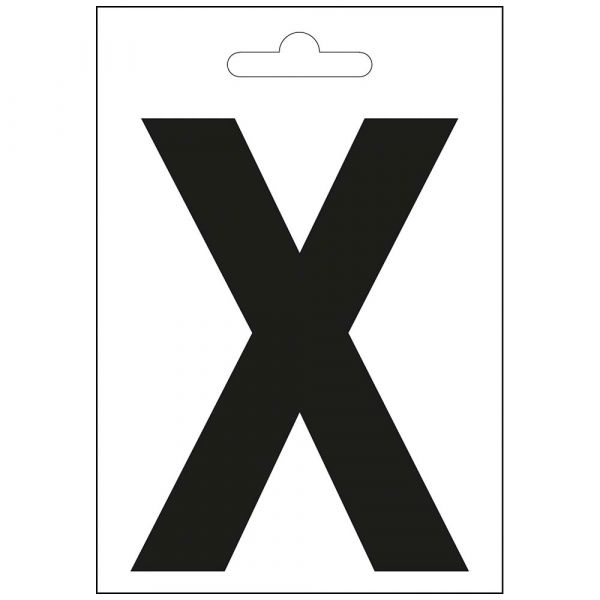 Nautic letter x zwart 100 mm.