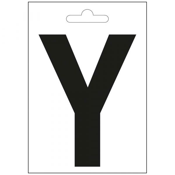Nautic letter y zwart 100 mm.