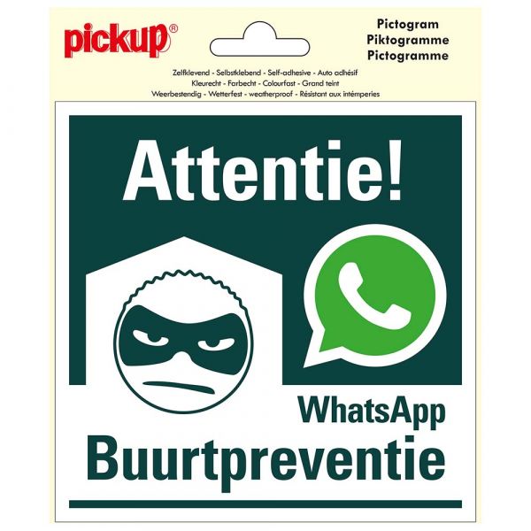 Autocollant Prévention du quartier WhatsApp - 150x150 mm.