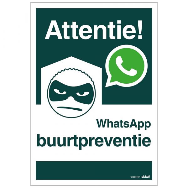Plaque Whatsapp Neighbourhood Prevention - 230x330 mm.