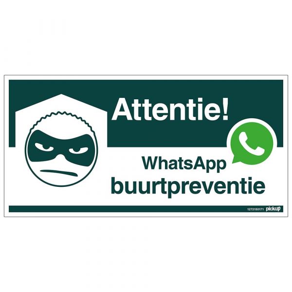 Plaque Whatsapp Neighbourhood Prevention - 150x300 mm.