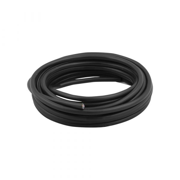 Huishoudsnoer 2x0.75 zwart 5 meter.