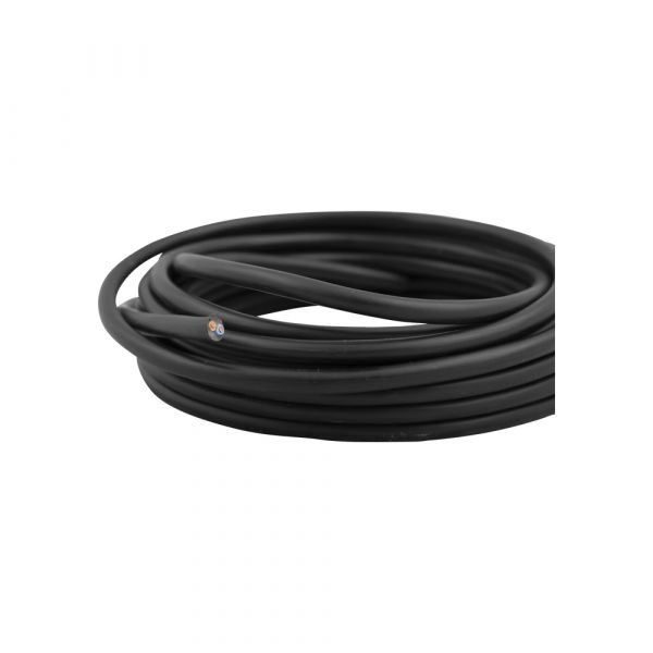 Huishoudsnoer 2x0.75 zwart 5 meter.
